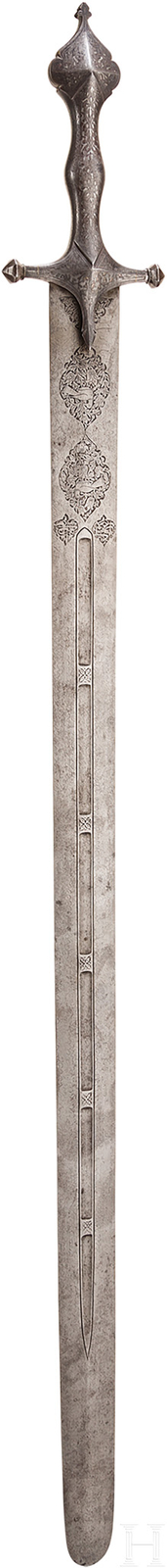 Silbertauschiertes Schwert, Persien, 19. Jhdt.